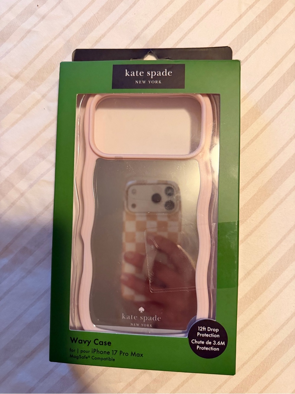 Kate Spade Pink Wavy Mirror Case for iPhone 17 Pro Max